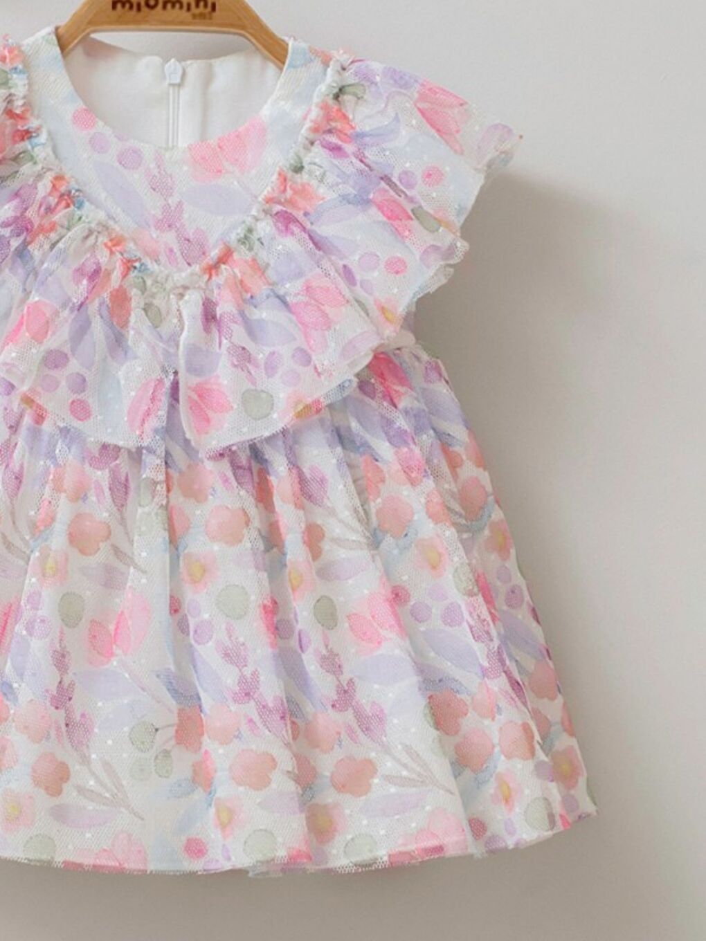 Fuşya Bisiklet Yaka Kolsuz Kız Bebek Elbise ve Saç Bandı-1