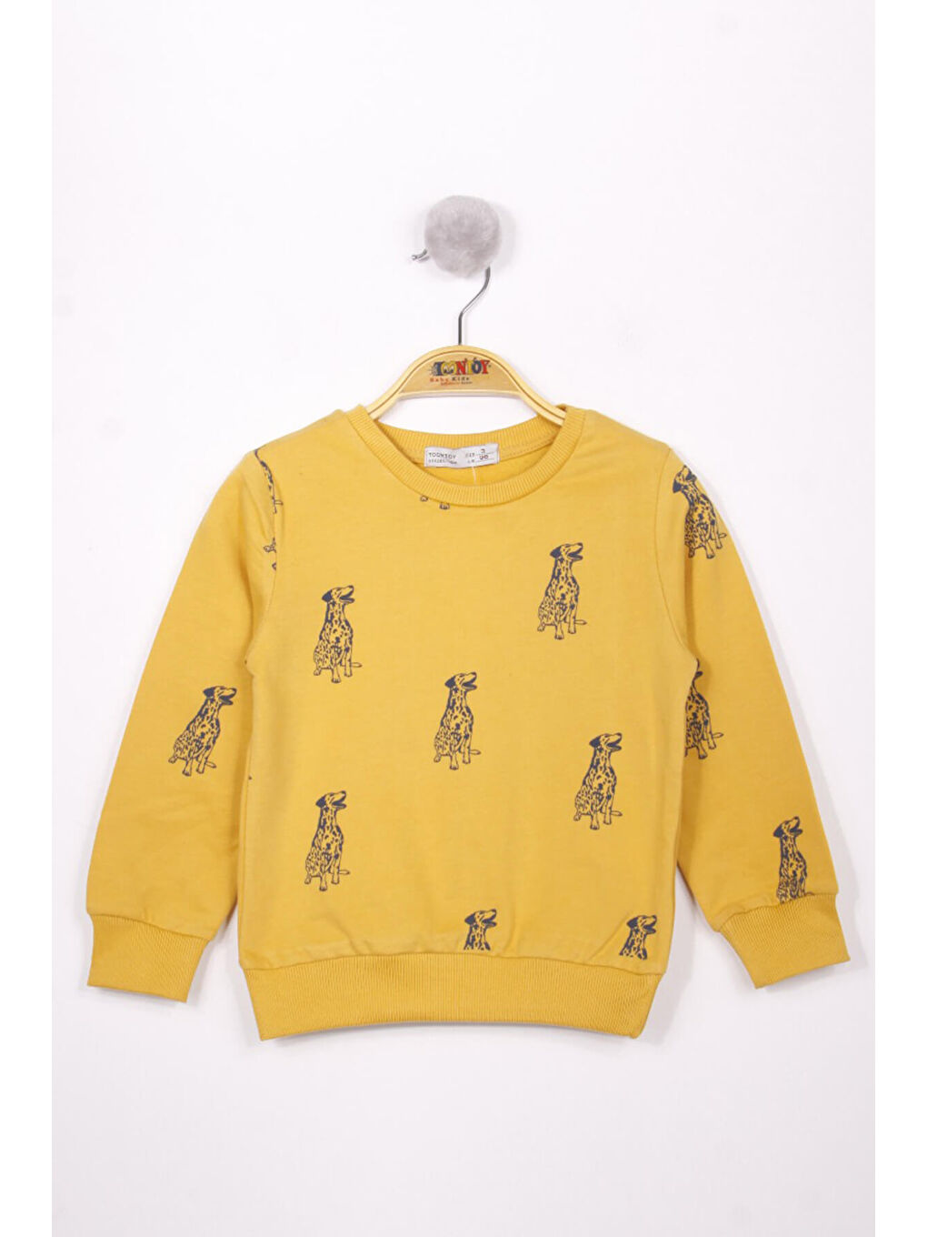 Sarı Erkek Çocuk Köpek Baskılı Sweatshirt