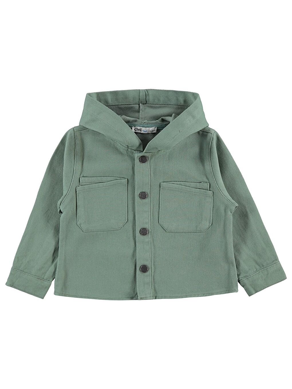 Boys Erkek Çocuk Çift Cepli Kapüşonlu 2-5 Yaş Ceket - Haki