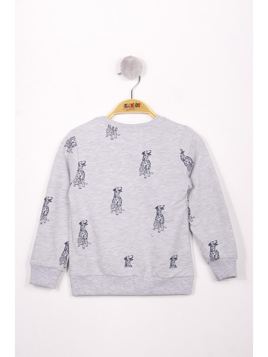 Gri Erkek Çocuk Köpek Baskılı Sweatshirt-1