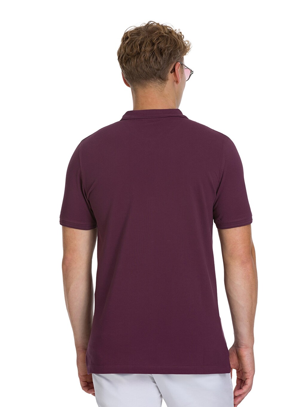 Mor Regular Fit 100% Pamuklu Polo Yaka Tişört-4