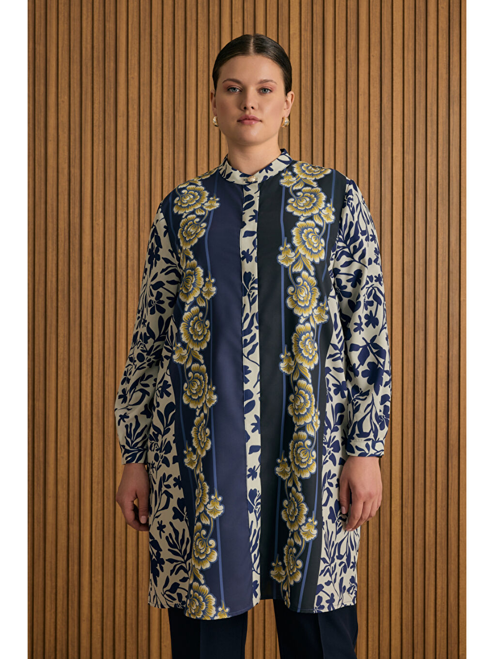 Mavi Desenli Tunik-1