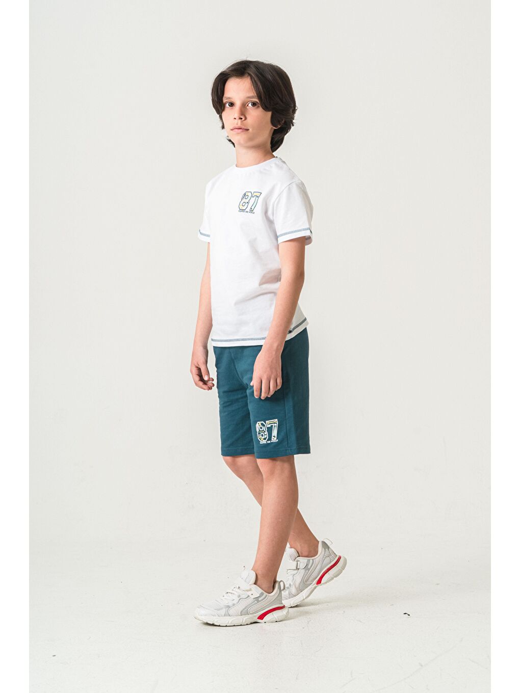 Yeşil 87 Reaper The World Baskılı  Erkek Çocuk Şort - Tişört Takımı-2