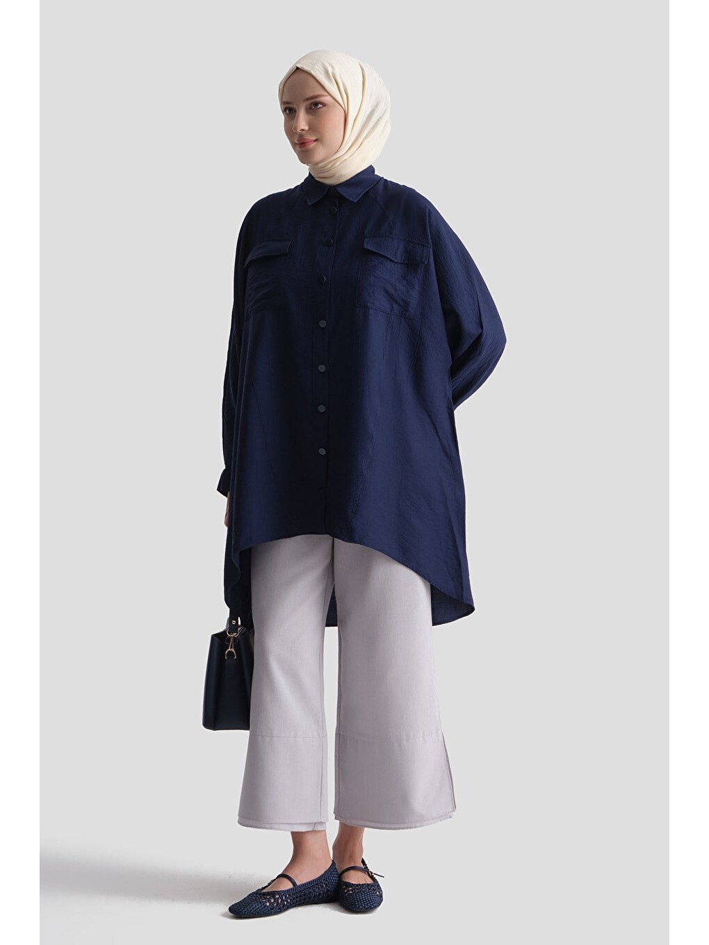Rayon Karışımlı Tunik Lacivert-3