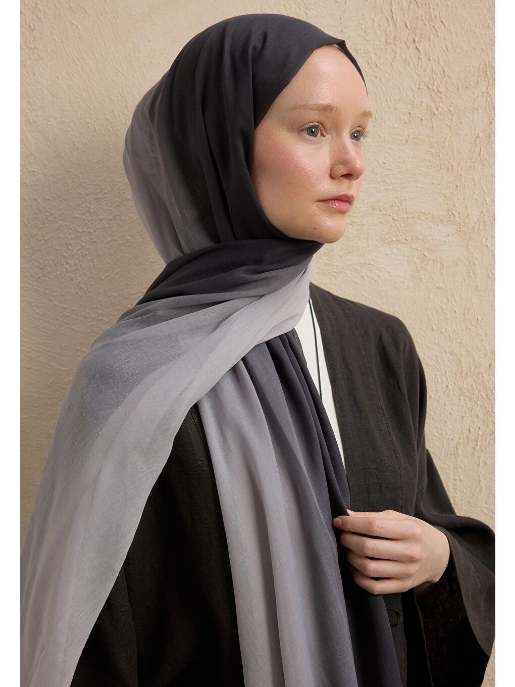 Gri Modal Degrade Şal Antrasit-Gümüş-1