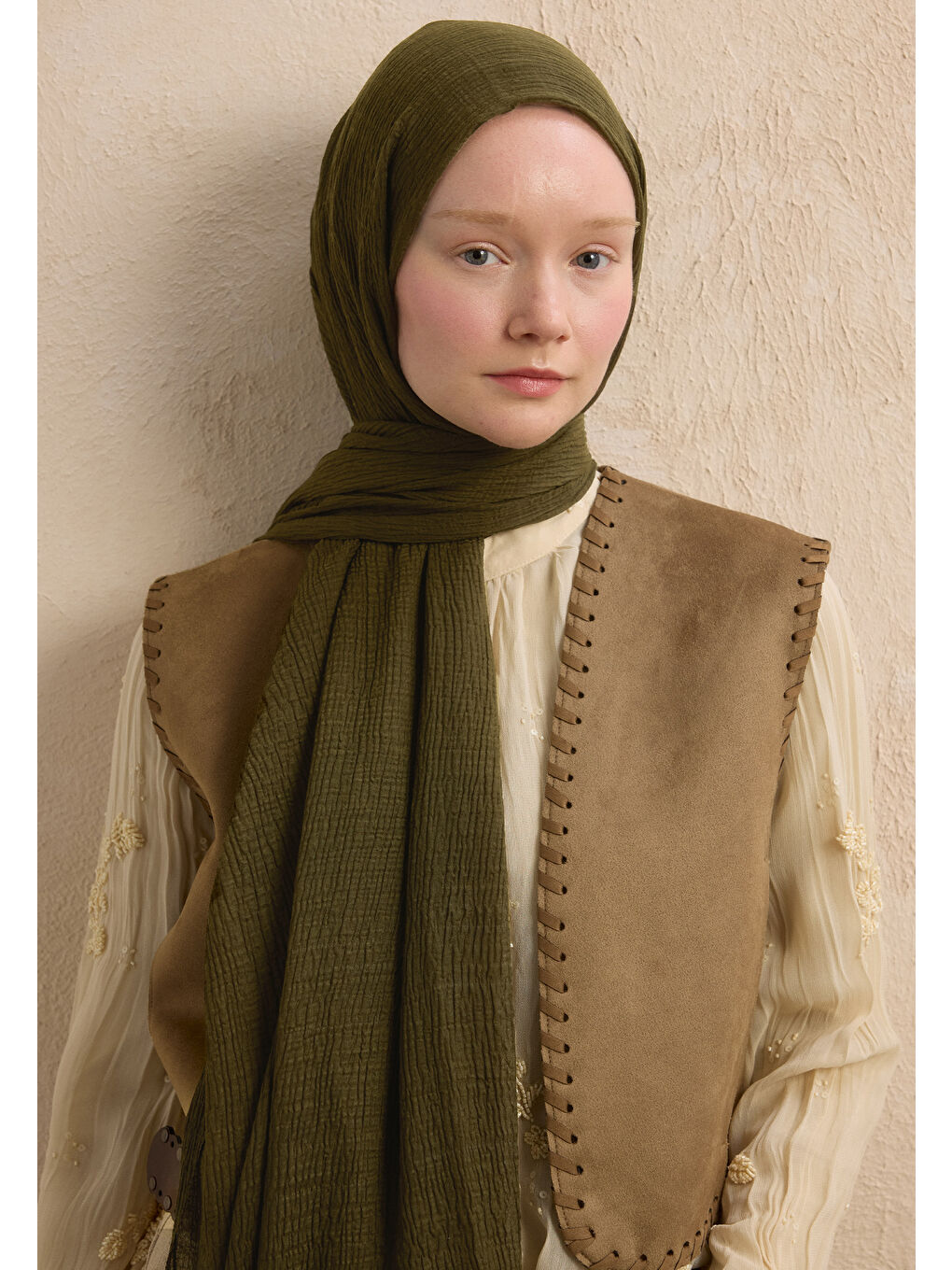 Modal Krinkıl Şal Haki-1