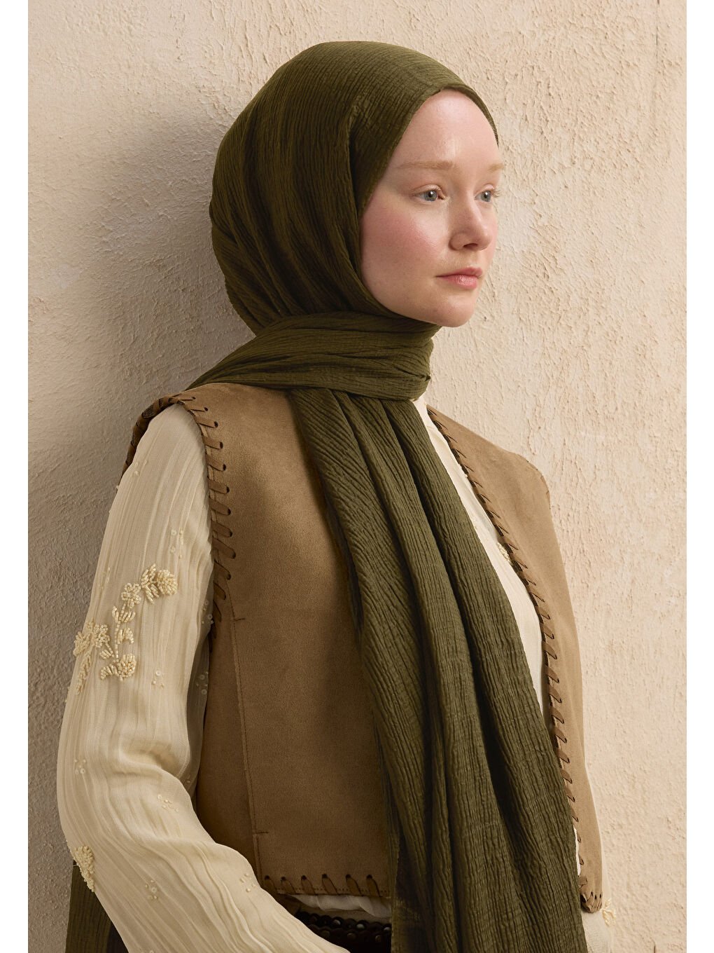 Modal Krinkıl Şal Haki-2