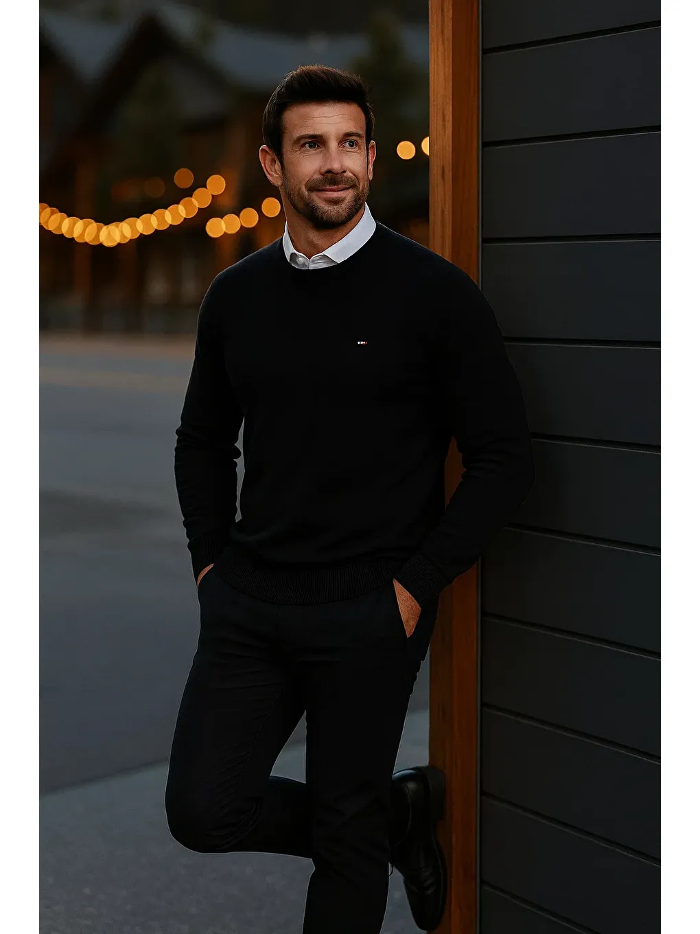 Erkek Basic Kışlık Uzun Siyah Kazak-2