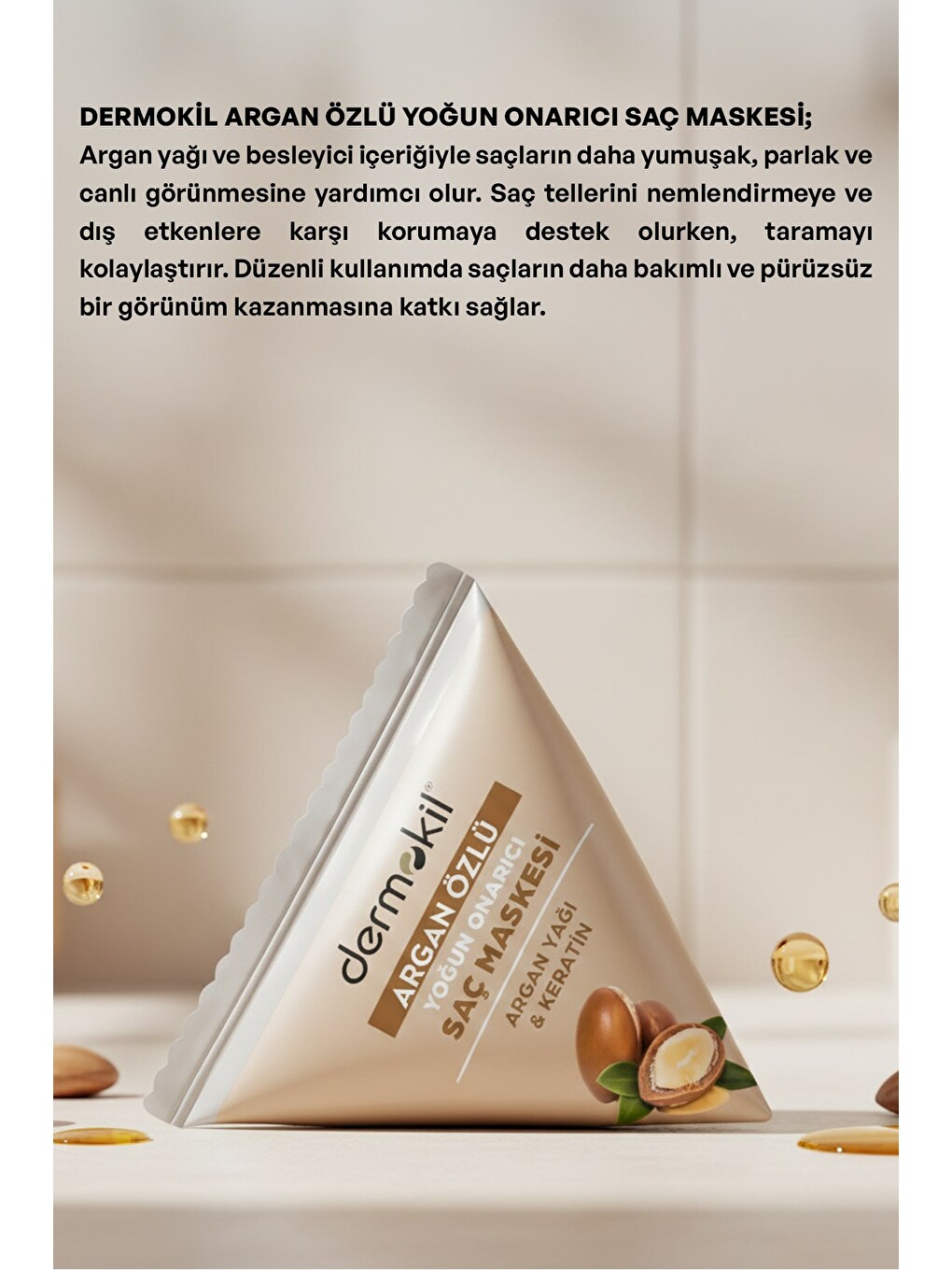 Argan Özlü Yoğun Onarıcı Saç Maskesi 25 ml x 10 Adet-3
