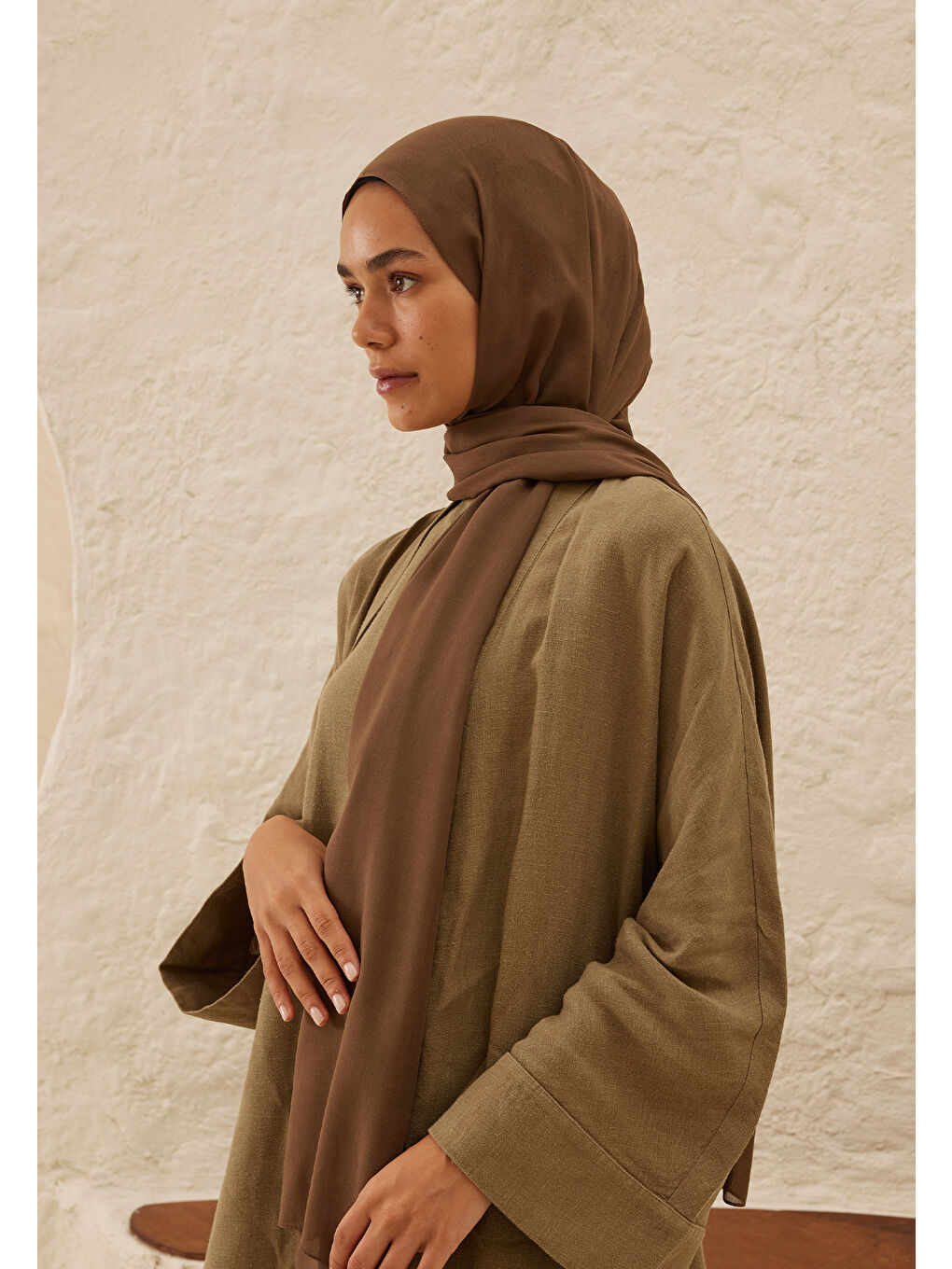 Kahverengi Rami Viskon Şal Toprak-2