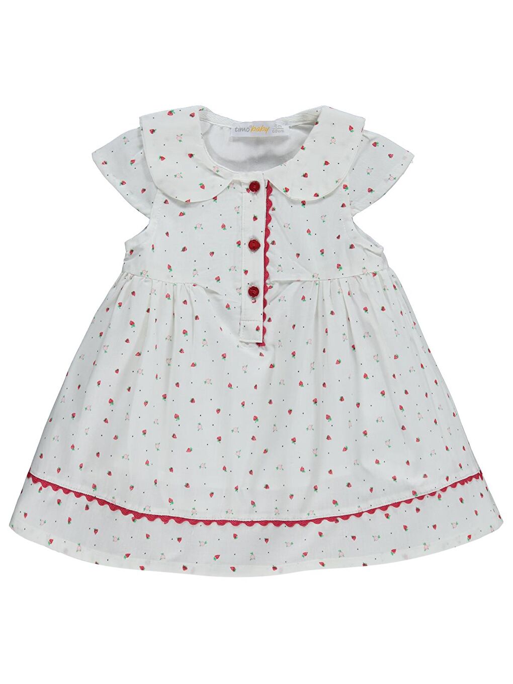 Kız Çilekli Elbise 6-18 Ay - Kırmızı
