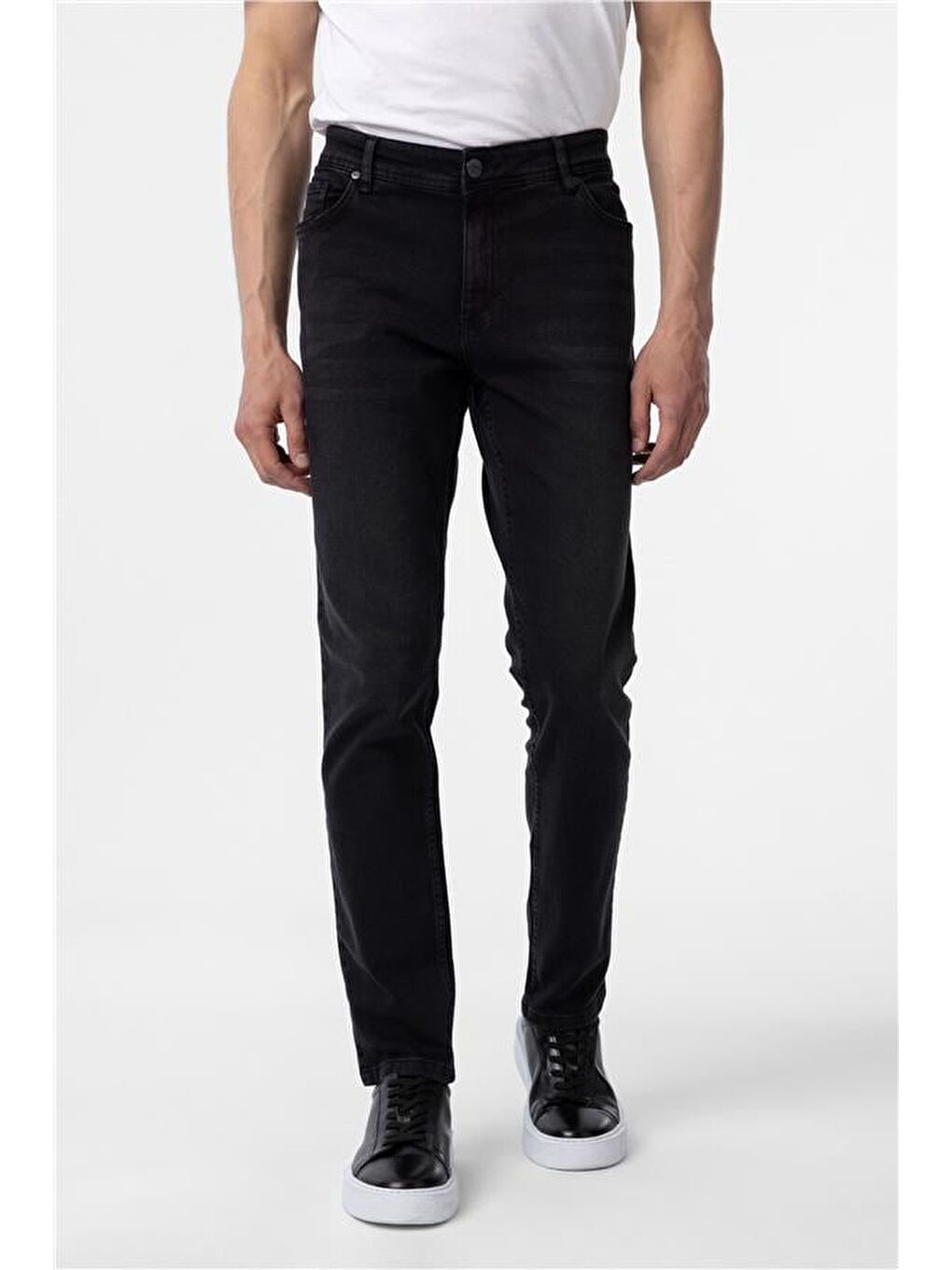 Siyah Slim Denim Jean Pantolon-1