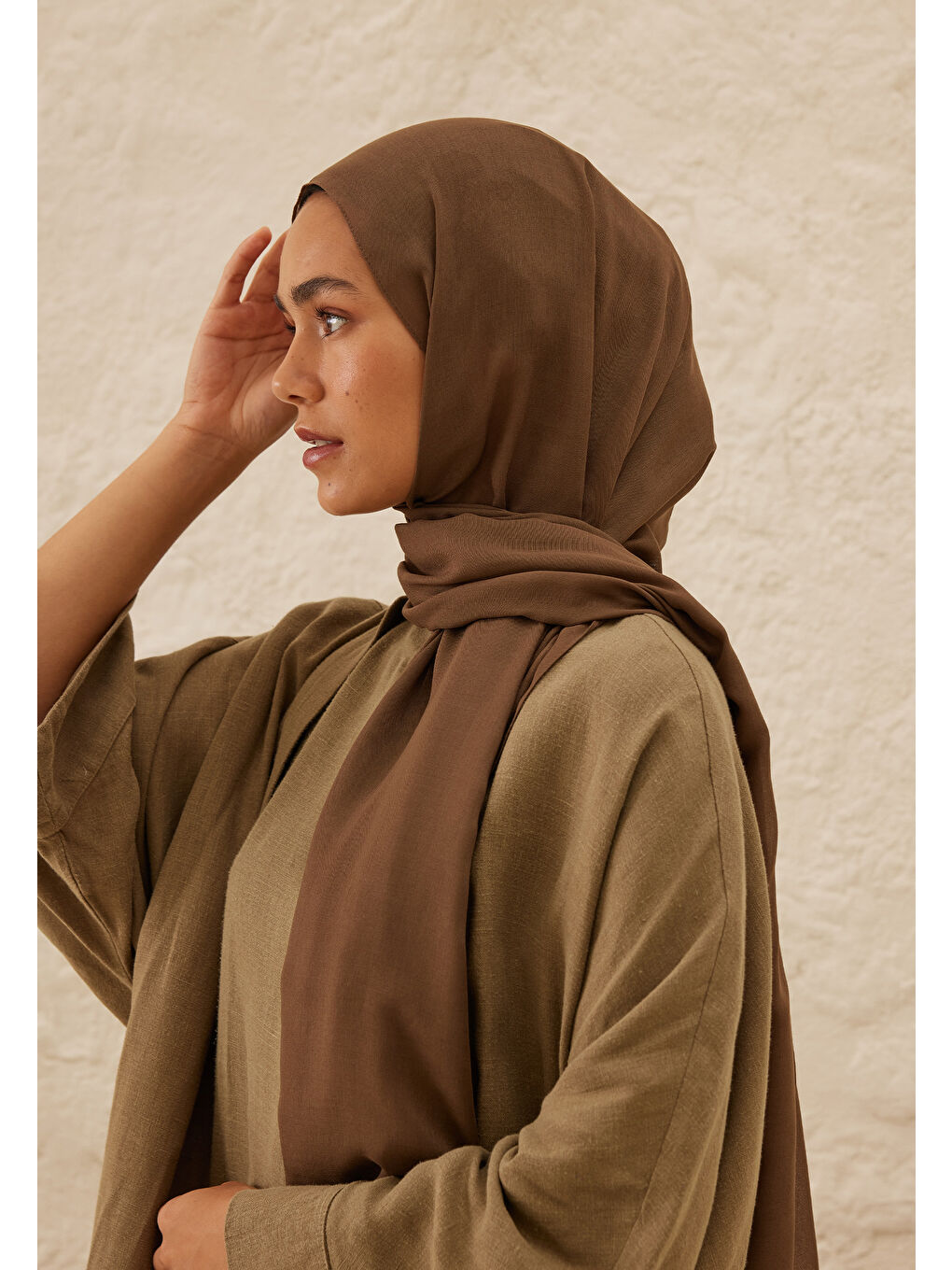 Kahverengi Rami Viskon Şal Toprak-3