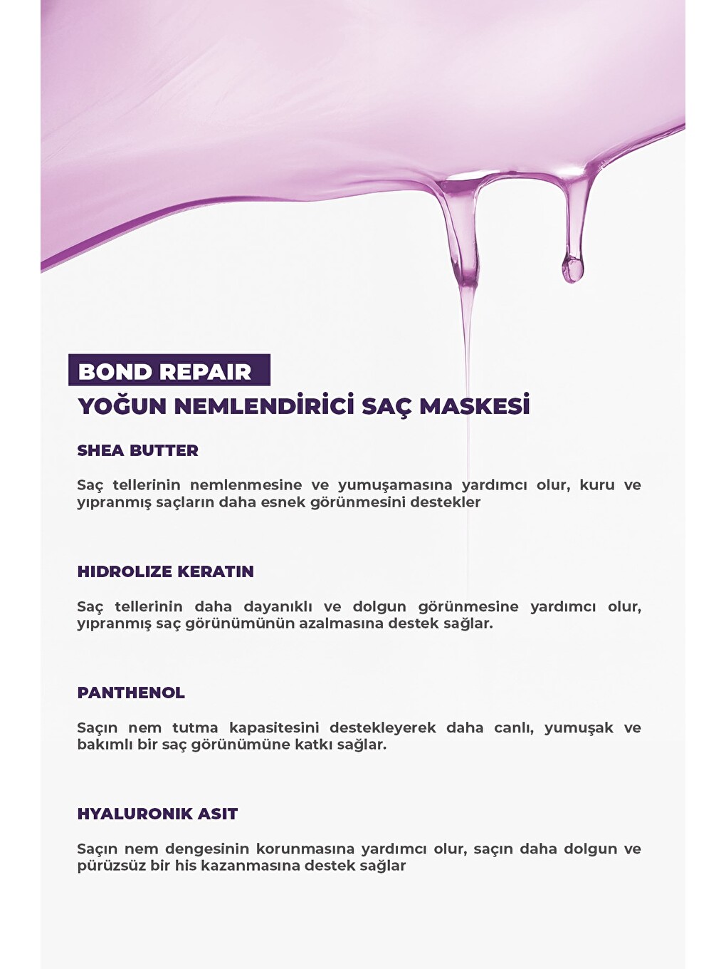 Bond Repair Yoğun Nemlendirici Saç Maskesi 25 ml x 10 Adet-2
