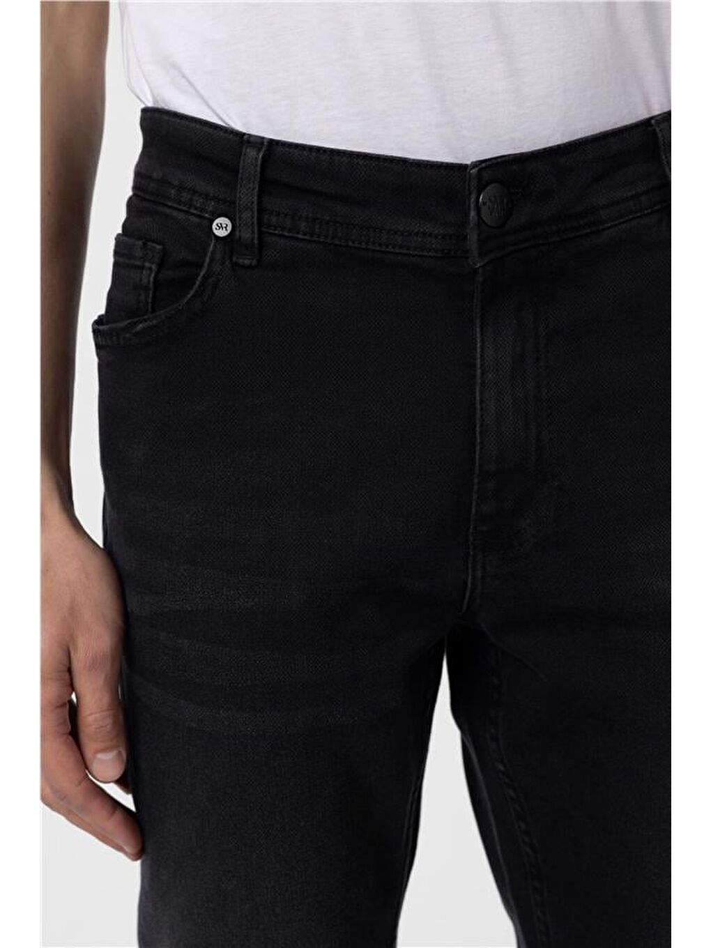 Siyah Slim Denim Jean Pantolon-3
