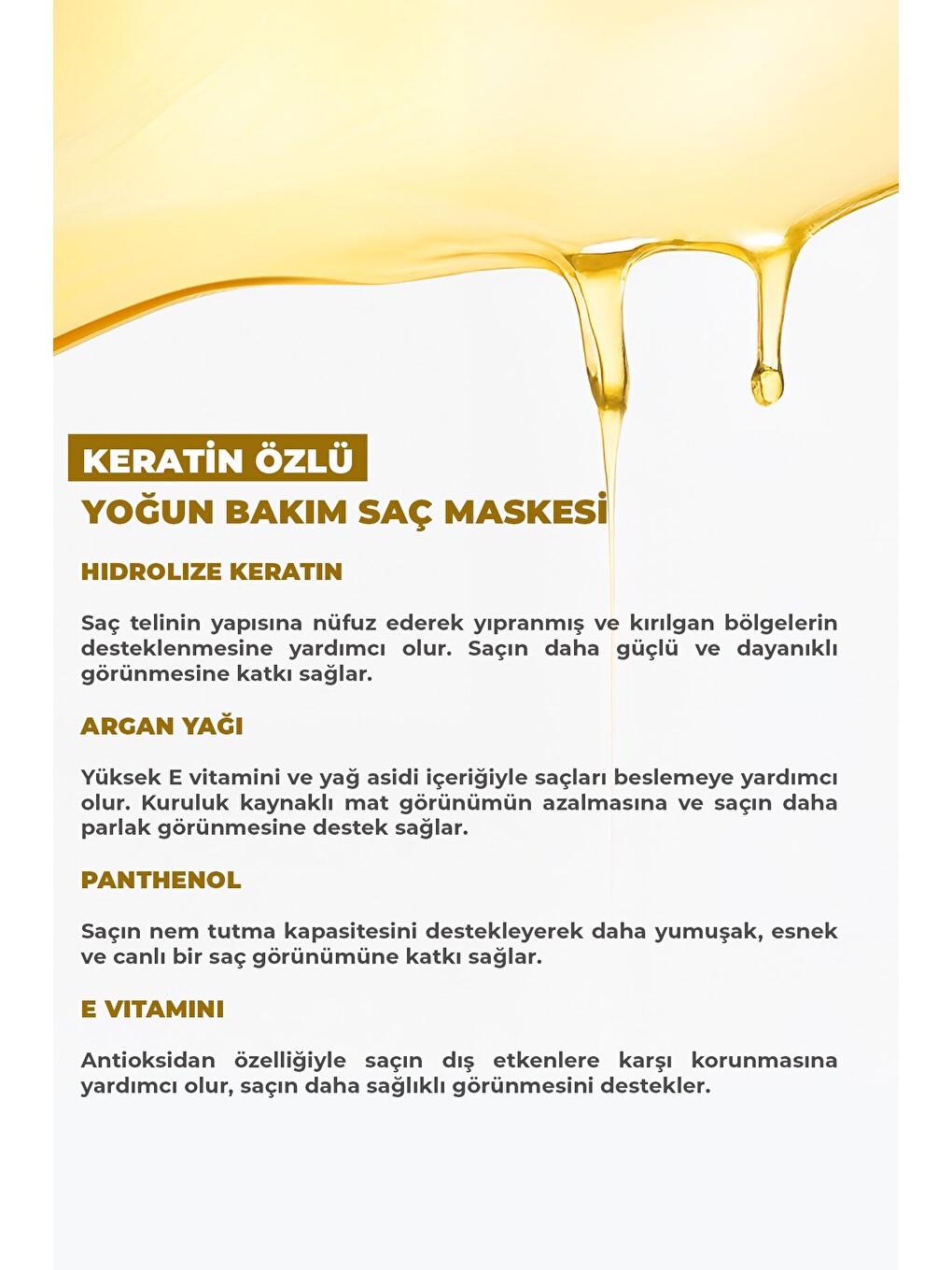 Keratin Özlü Saç Maskesi 25 ml x 10 Adet-2