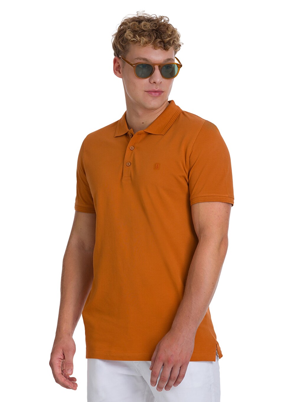Kahverengi Regular Fit 100% Pamuklu Polo Yaka Tişört-2