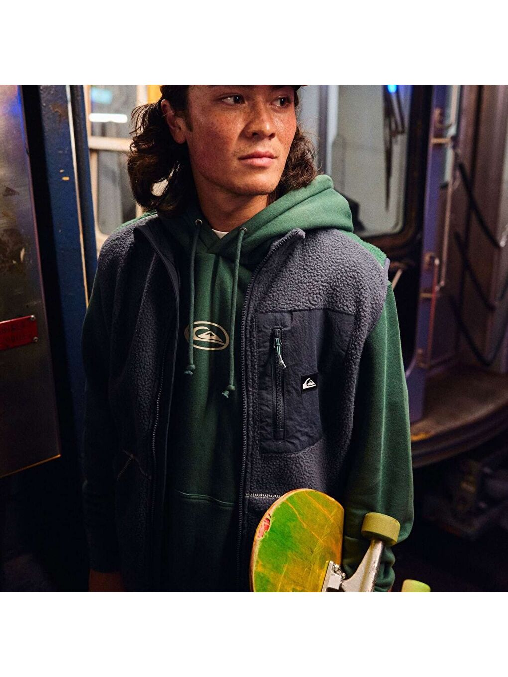 Salt Water Graphic Hoodie Erkek Yeşil Kapüşonlu Sweatshirt-1