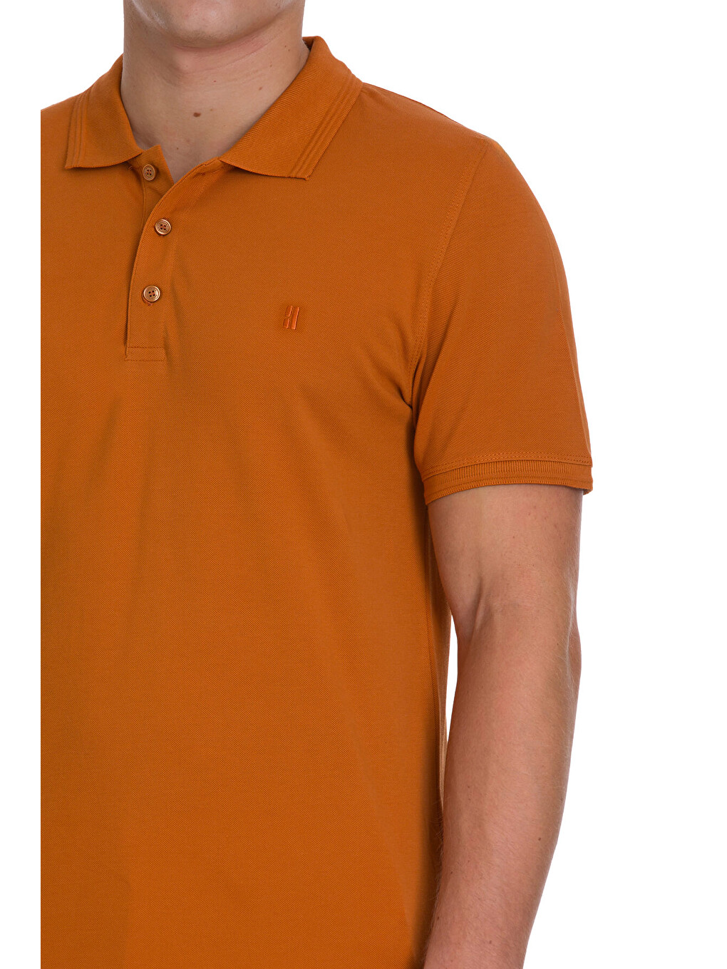 Kahverengi Regular Fit 100% Pamuklu Polo Yaka Tişört-3