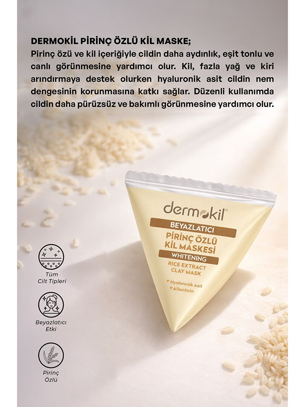 Beyazlatıcı Etkili Pirinç Özü Kil Maske 9 ml x 10 Adet-3