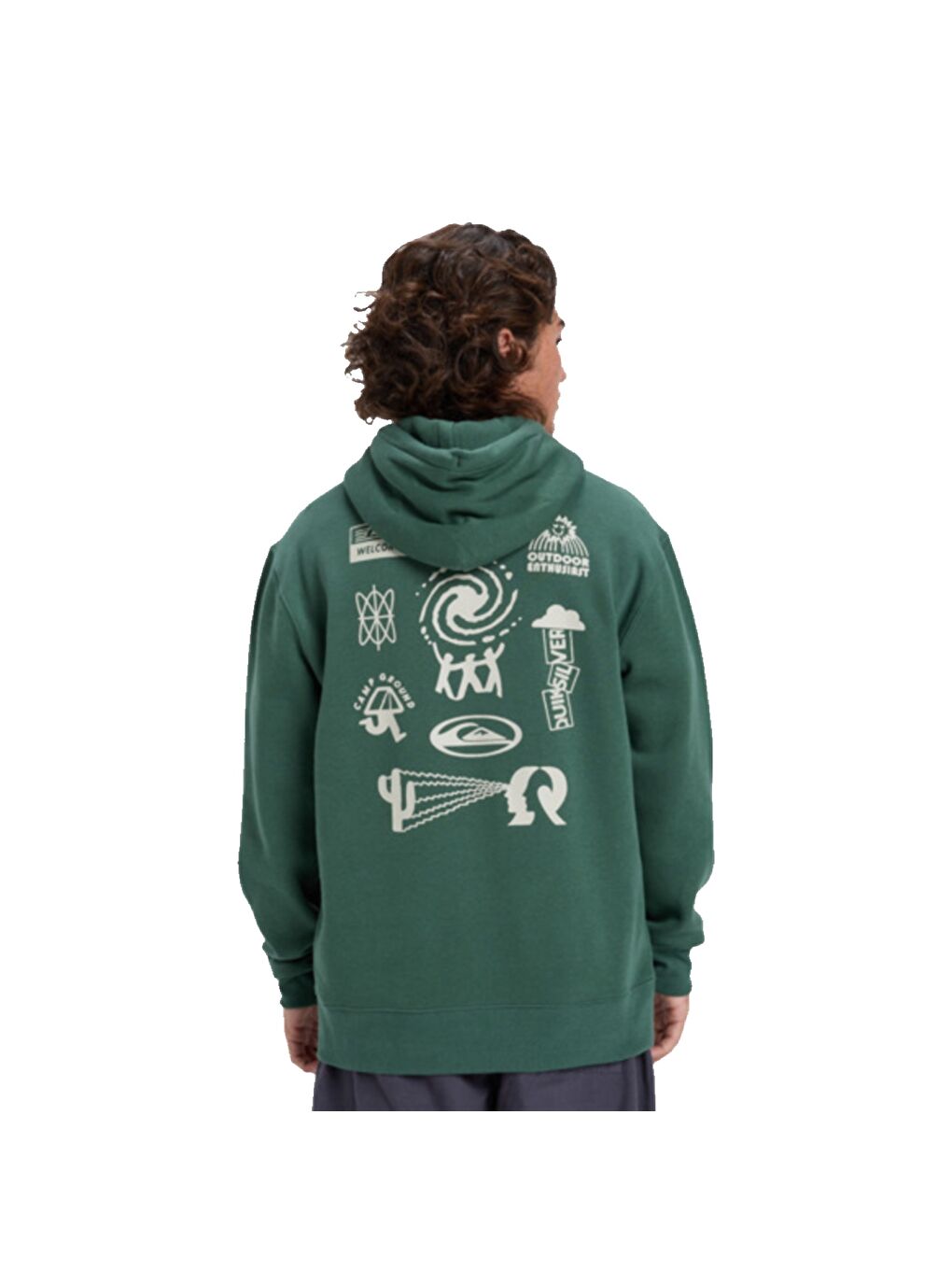 Salt Water Graphic Hoodie Erkek Yeşil Kapüşonlu Sweatshirt-6