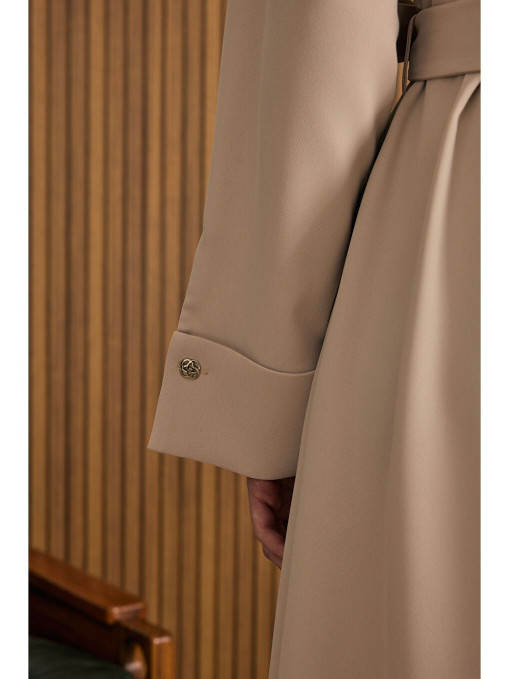 Bej Gömlek Elbise-5