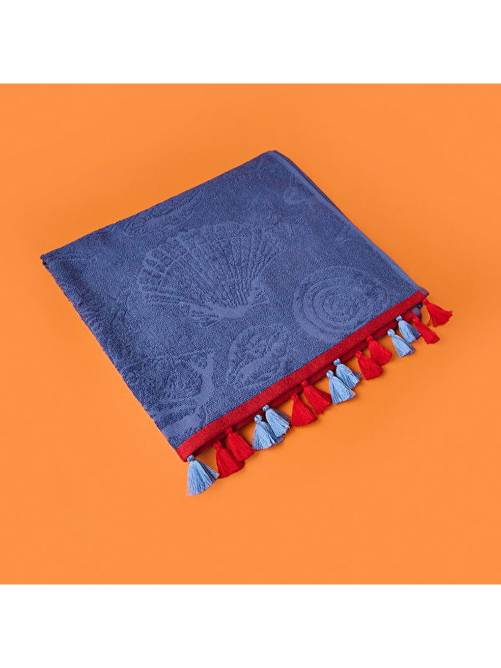 Soft Seashell Plaj Havlusu - Lacivert - 70x140 cm-1