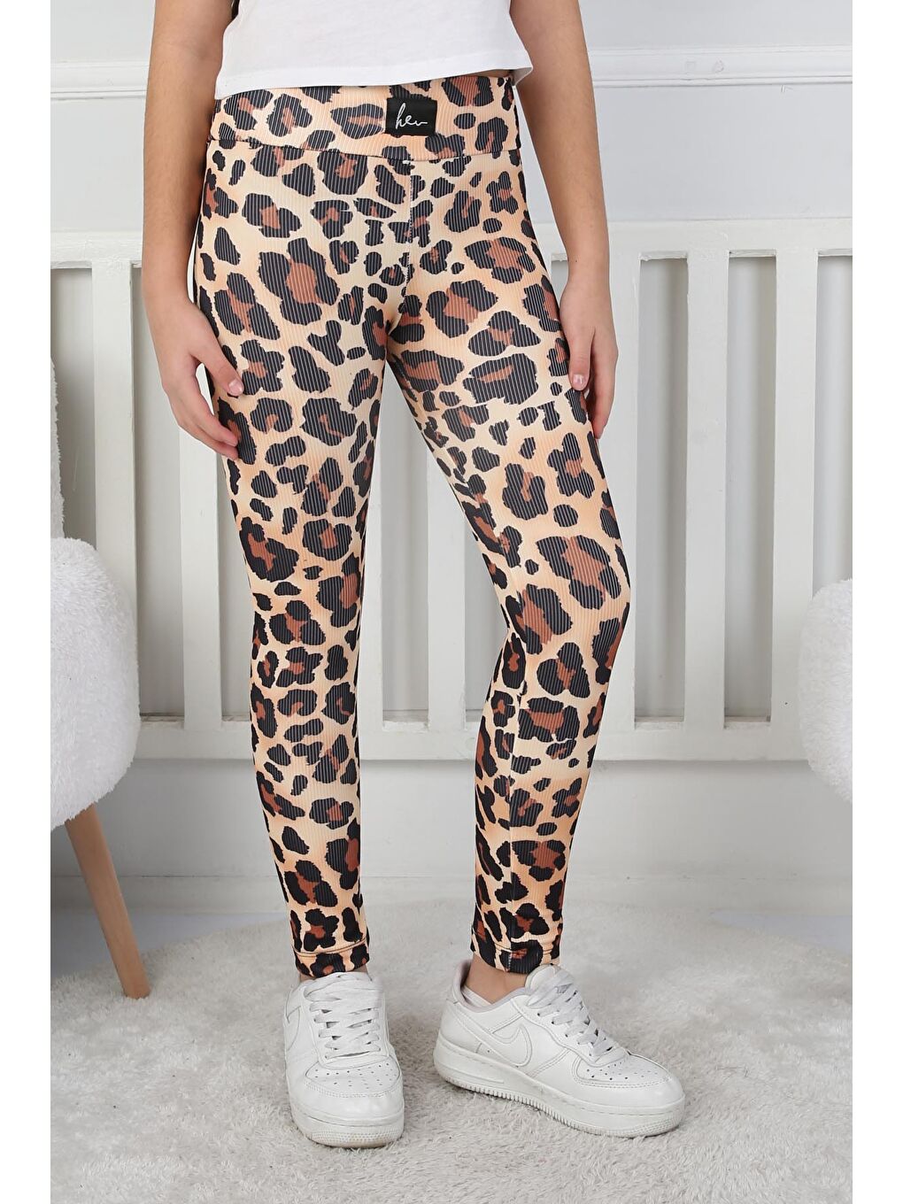 Kız Çocuk Siyah Kız Çocuk Leopar Tayt - 26717