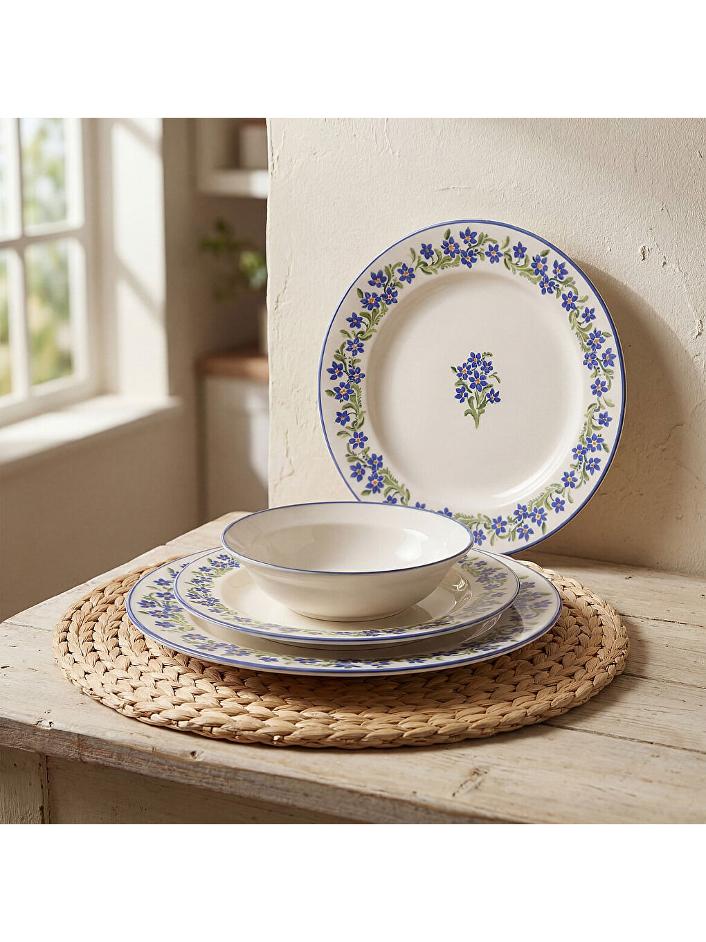 Ekru Eda Nostaljik 4 Kişilik 16 Parça Yemek Takımı 6519-1