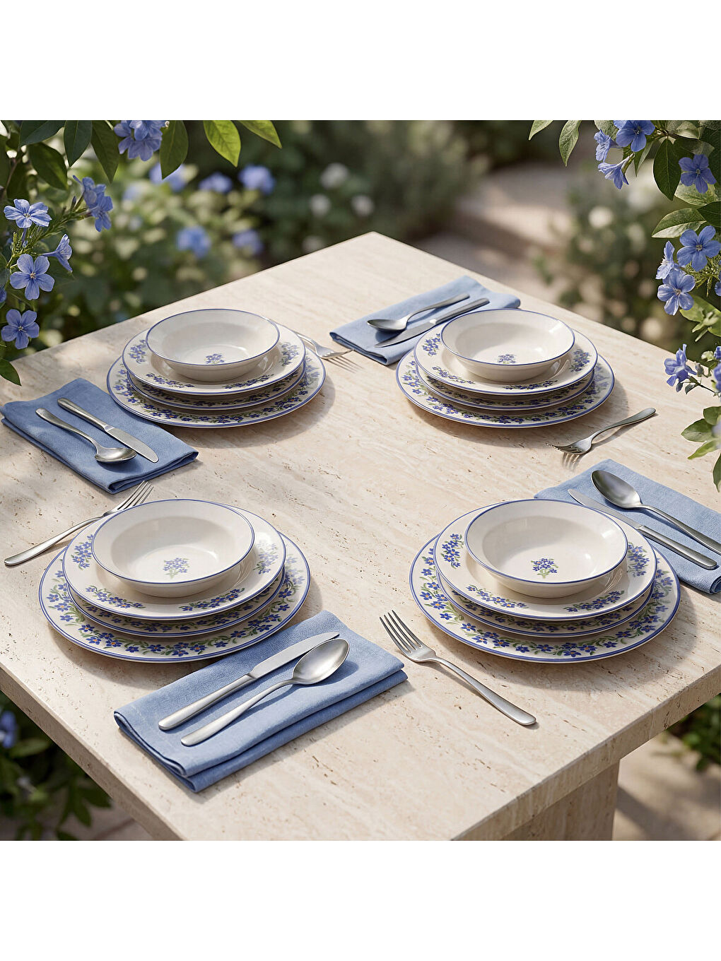 Ekru Eda Nostaljik 4 Kişilik 16 Parça Yemek Takımı 6519-4