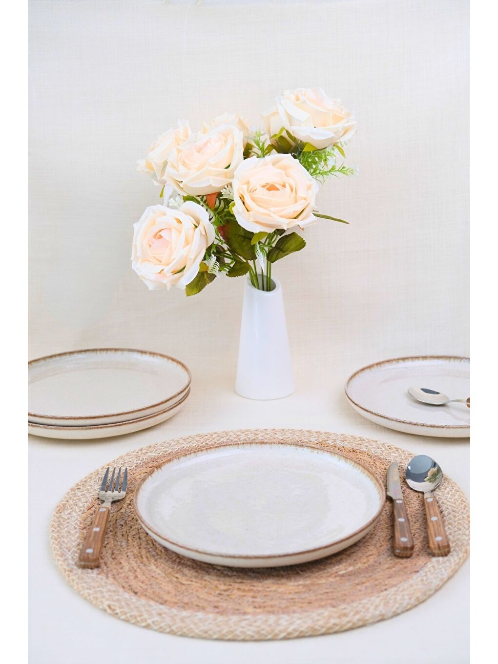 Bej Kütahya Porselen Moderna Pasta Takımı Tarçın 4 Parça 21cm MOD21DUS4730P02-1