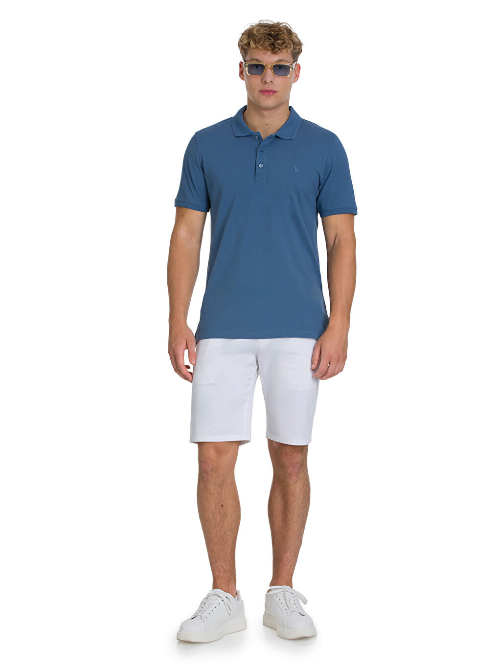 İndigo Regular Fit 100% Pamuklu Polo Yaka Tişört-1