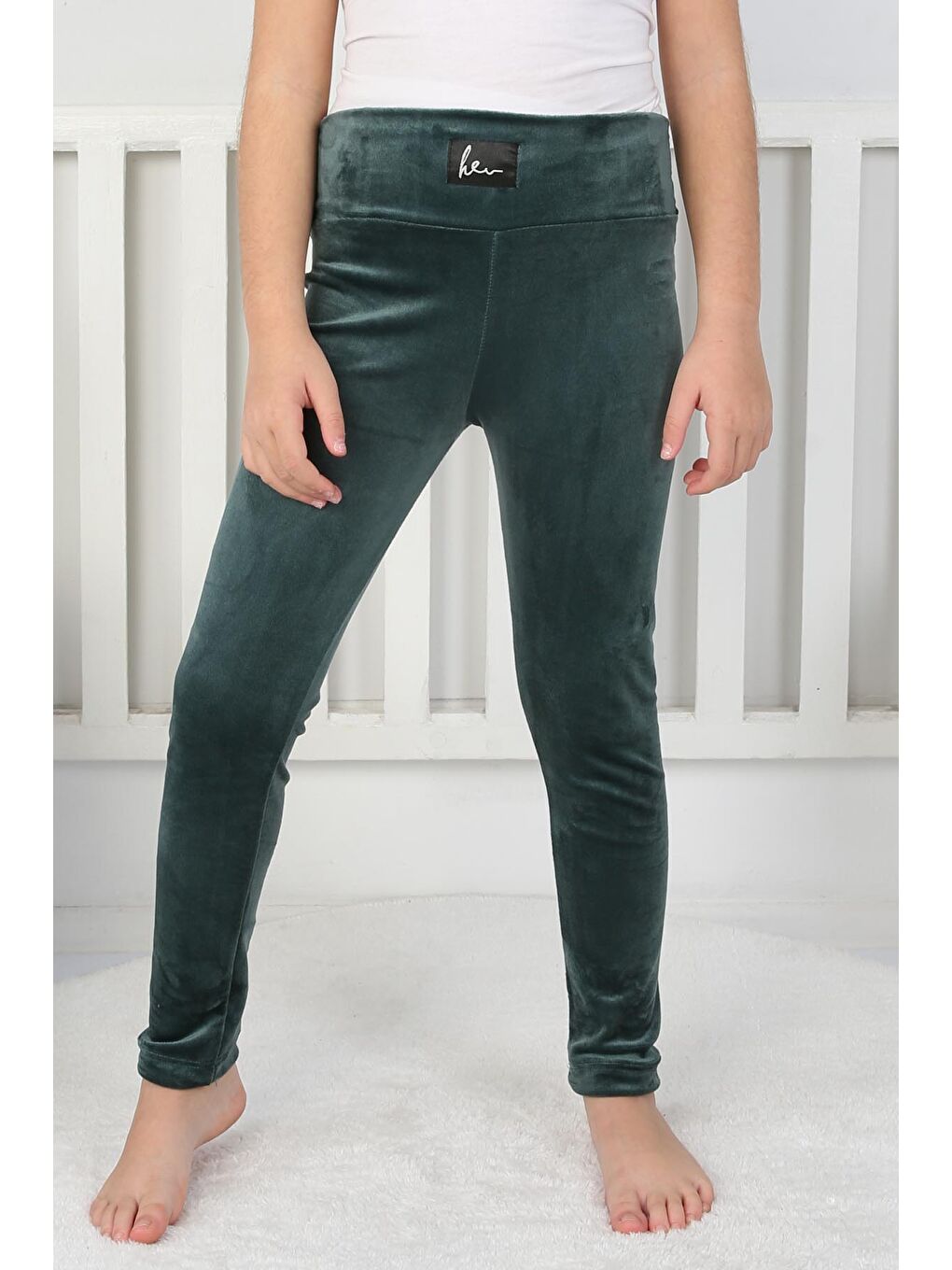 Kız Çocuk Petrol Kadife Kız Çocuk Tayt - 26718