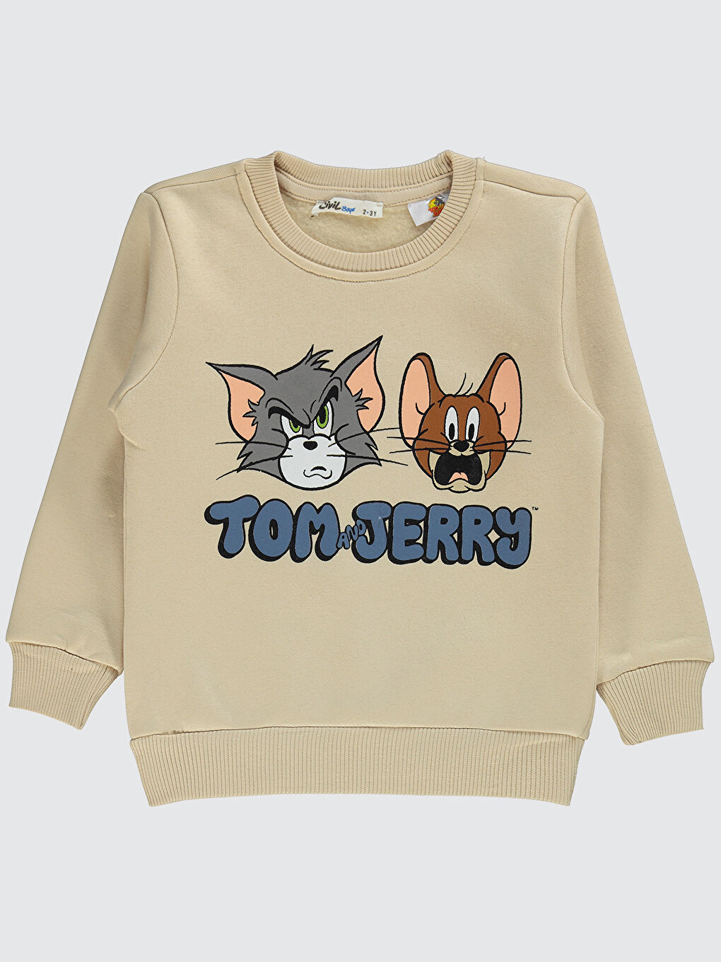 Civil Bej Tom And Jerry Erkek Çocuk Sweatshirt 2-5 Yaş Taş