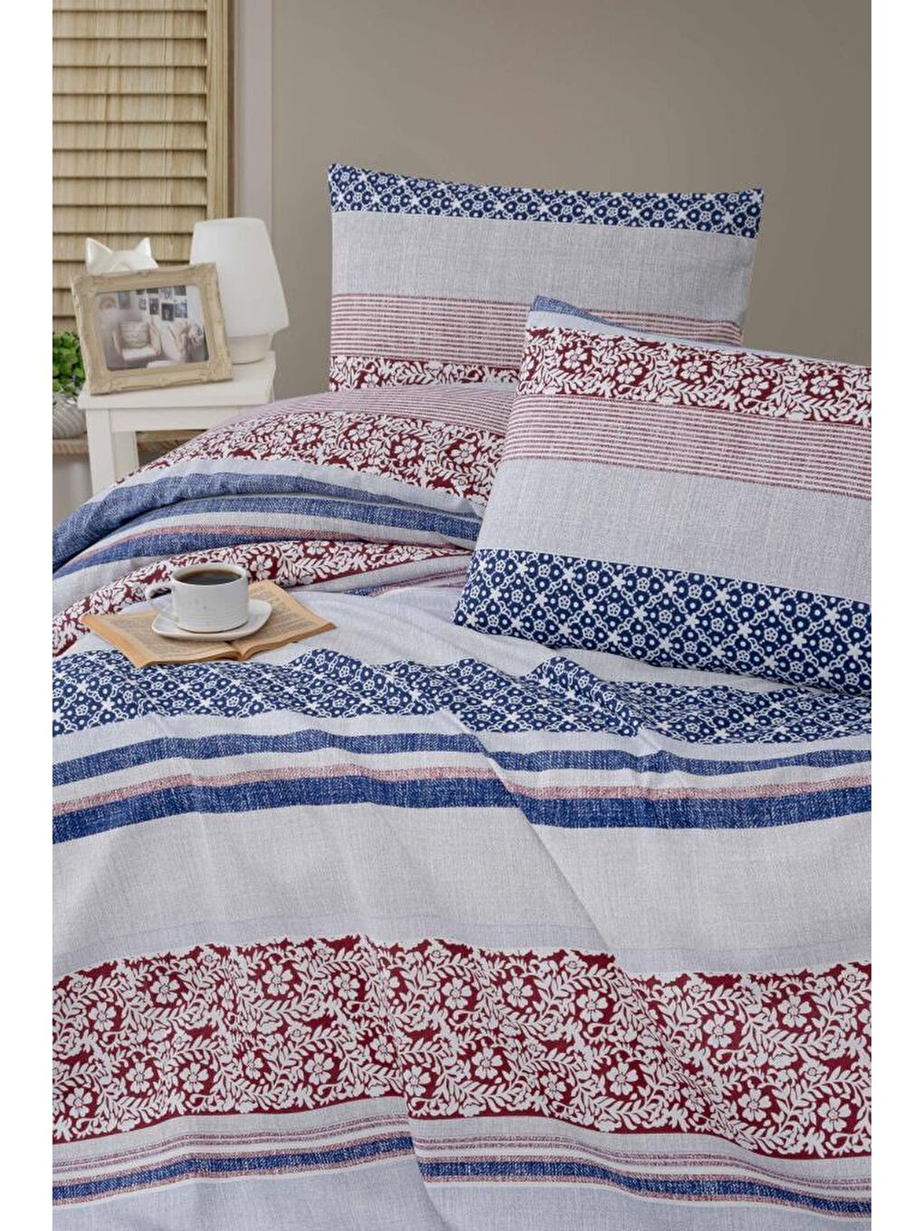 Karışık Reina Nevresim Takımı Tek Kişilik Çarşafı Lastikli-1