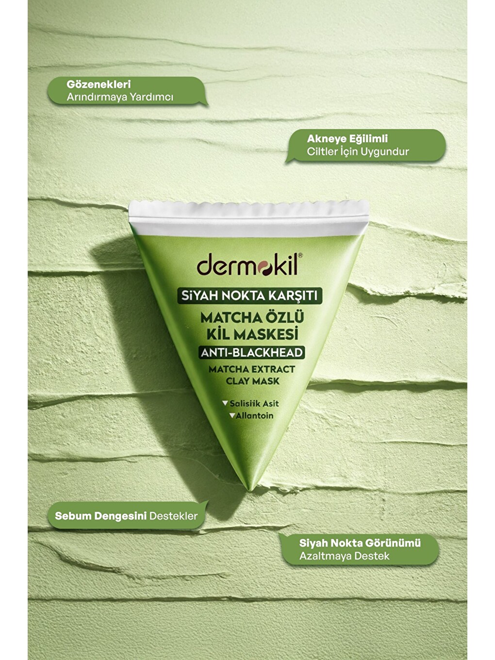 Siyah Nokta Karşıtı Matcha Özlü Kil Maskesi 9 ml x 10 Adet-2