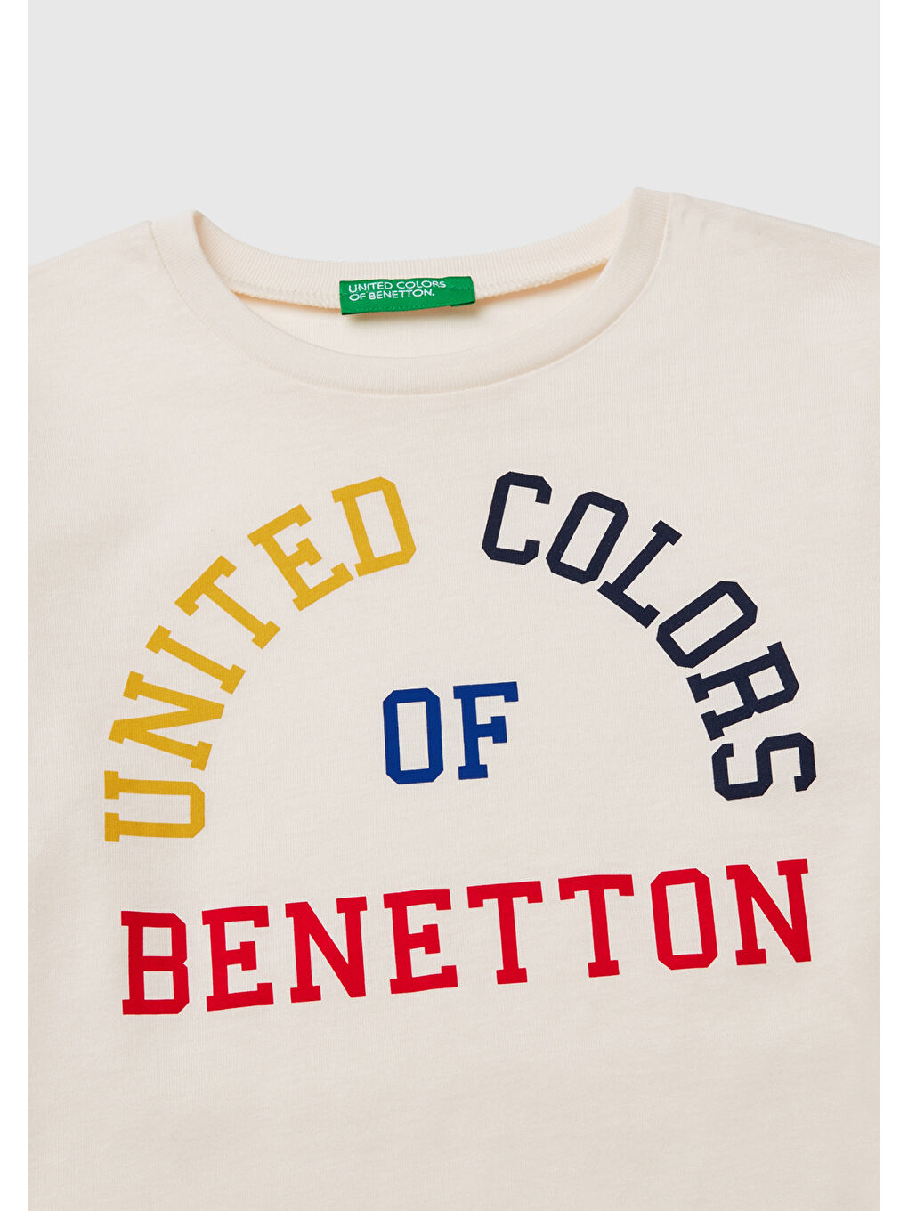 United Colors Of Benetton Erkek Çocuk Ekru Önü Logo Baskılı Sweatshirt - 1