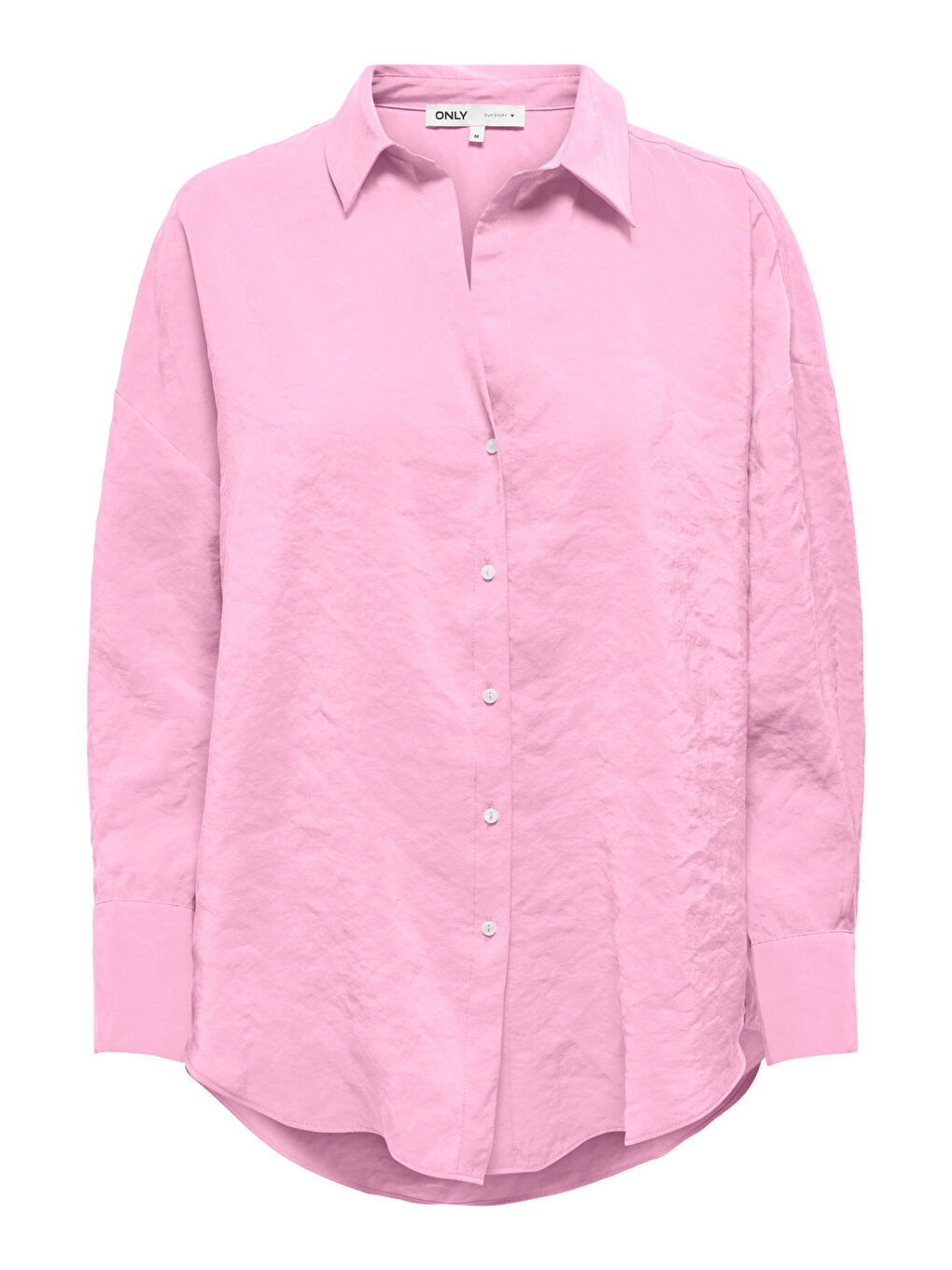 Pembe Onlzazima Modal Oversize Fit Uzun Kollu Kadın Gömlek 15272523-5