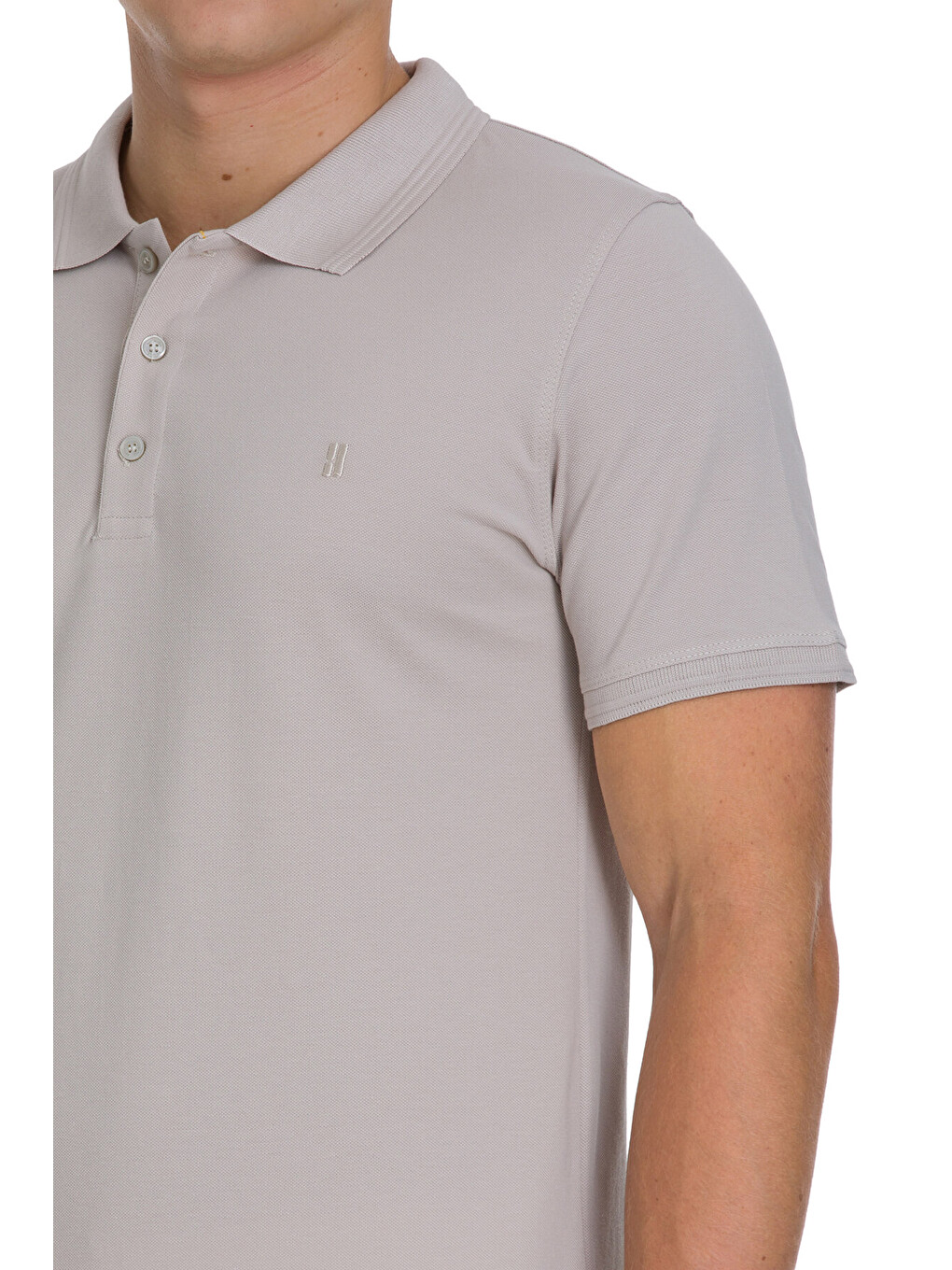 Ekru Regular Fit 100% Pamuklu Polo Yaka Tişört-3
