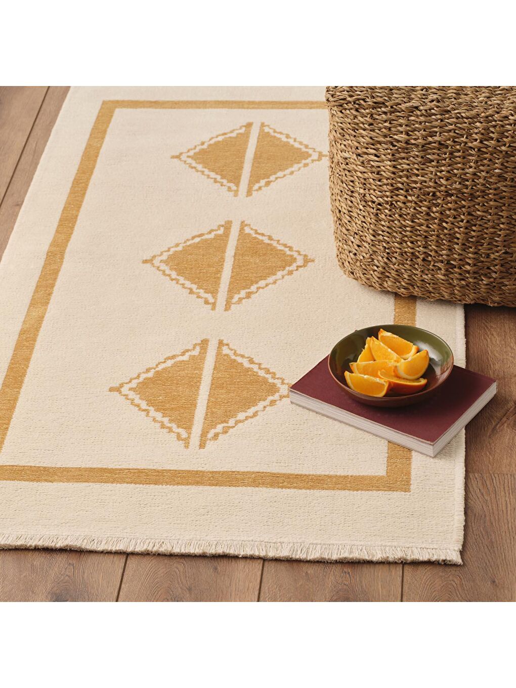 Bella Maison Sarı Crea Çift Taraflı Kilim Hardal - 4