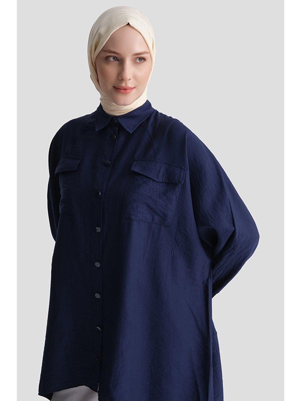 Rayon Karışımlı Tunik Lacivert-4