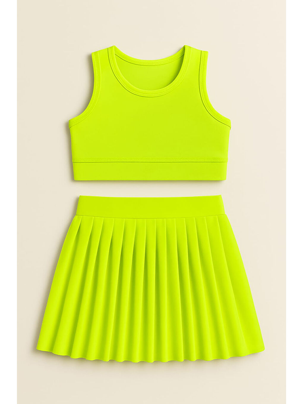 Yeşil Kız Cocuk Sort Eteklı Mayo Takımı 4 -14 Yas 11896