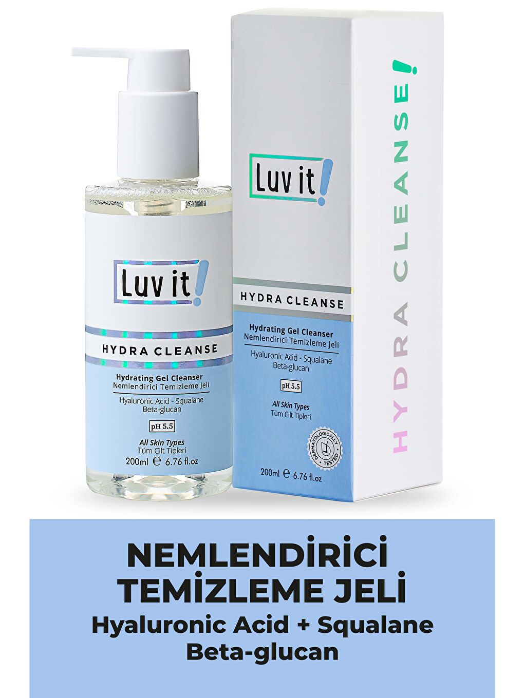 Luv it! Renksiz Nemlendirme Etkili Yüz Temizleme Jeli Kuru-Normal Ciltler 200ml