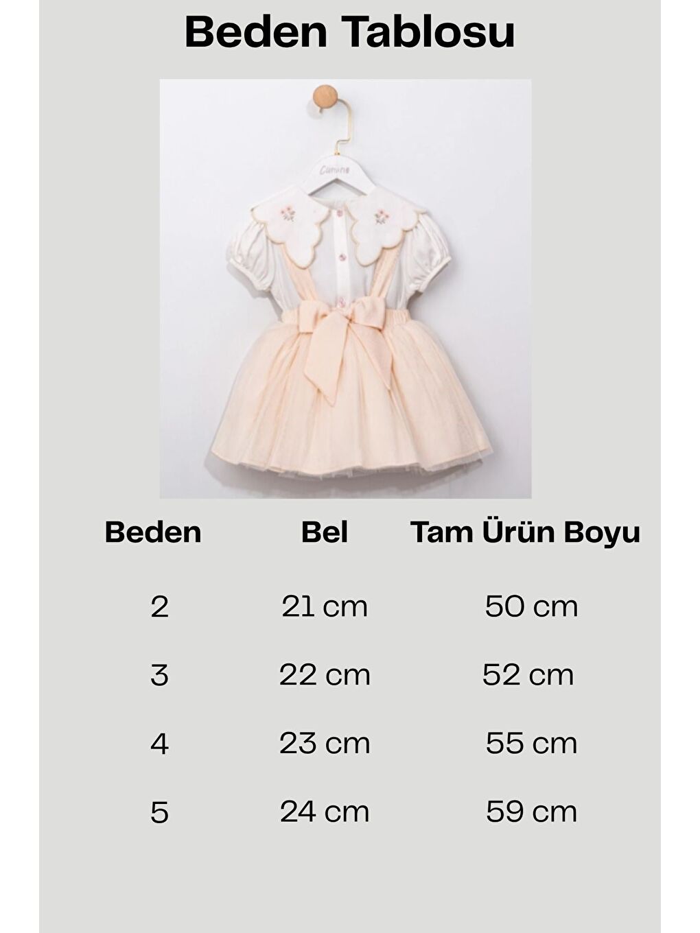 Kız Bebek Bej Askılı Tütü Etek Ve Çiçek Nakışlı Bluz Takımı-1
