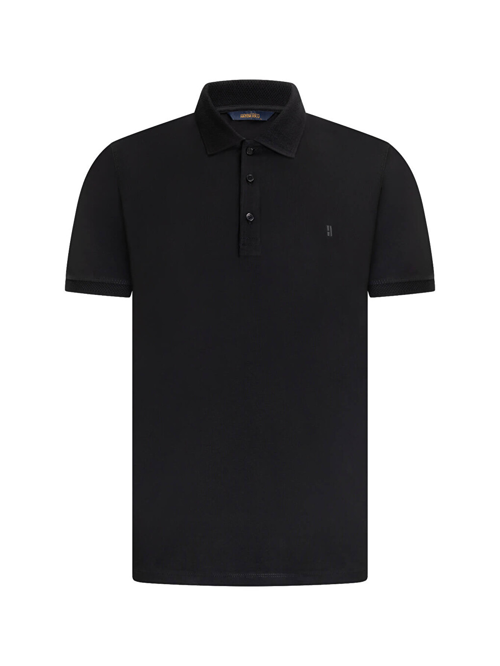 Siyah Regular Fit Polo Yaka Pamuklu Tişört
