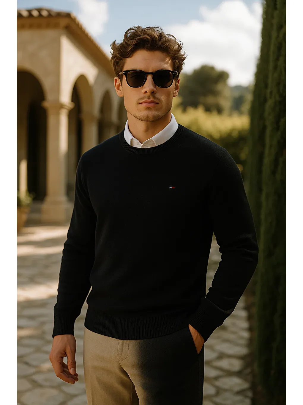 Erkek Premium Comfort Basic Siyah Uzun Kazak-1