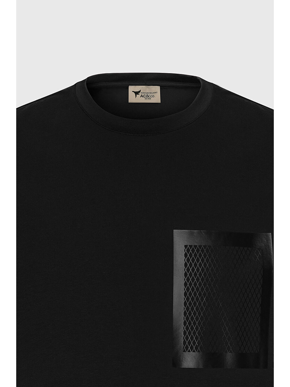 Erkek Siyah Slim Fit Dar Kesim Bisiklet Yaka Kısa Kollu Pamuklu Baskılı Tişört-6