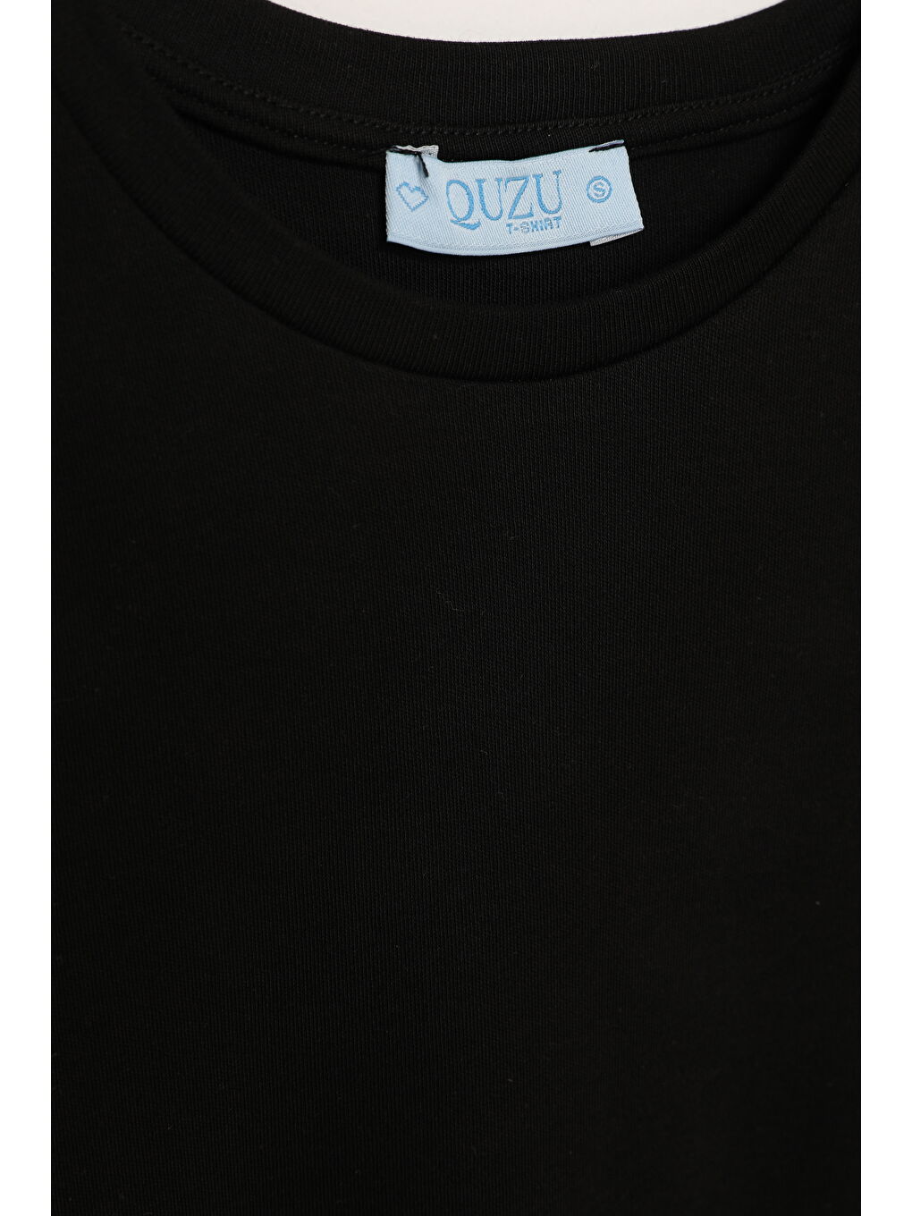 Bisiklet Yaka Basic Tişört Siyah-1