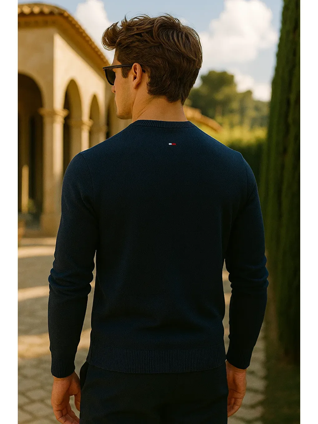 Erkek Premium Comfort Basic Lacivert Uzun Kazak-5