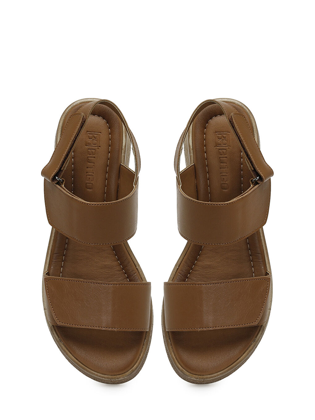 Kahverengi 25S-271 5FX Taba Kadın Dolgu Topuk Sandalet-3